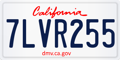CA license plate 7LVR255