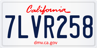 CA license plate 7LVR258