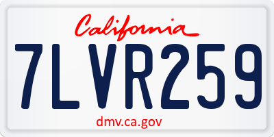 CA license plate 7LVR259