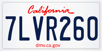 CA license plate 7LVR260