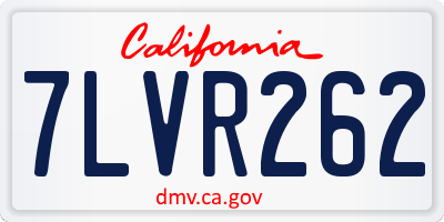 CA license plate 7LVR262