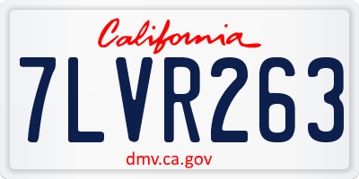 CA license plate 7LVR263