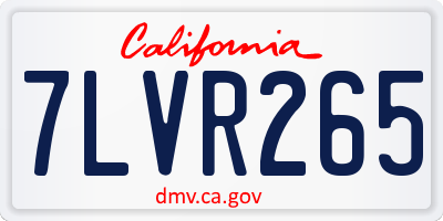 CA license plate 7LVR265