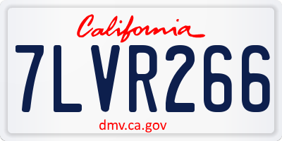 CA license plate 7LVR266