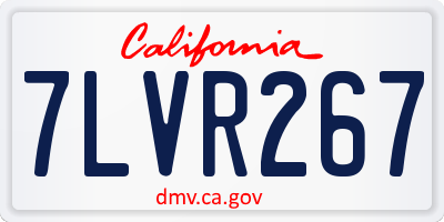 CA license plate 7LVR267