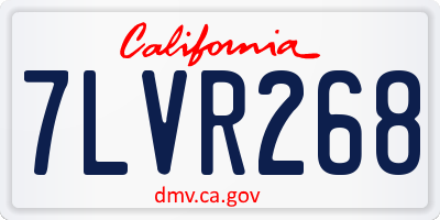 CA license plate 7LVR268