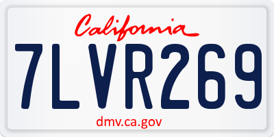 CA license plate 7LVR269