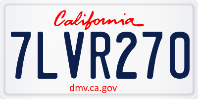 CA license plate 7LVR270