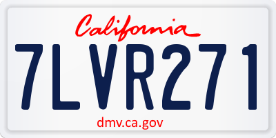 CA license plate 7LVR271