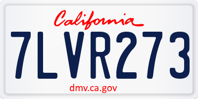 CA license plate 7LVR273