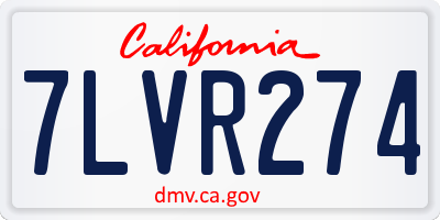 CA license plate 7LVR274