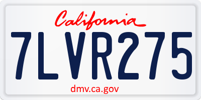 CA license plate 7LVR275