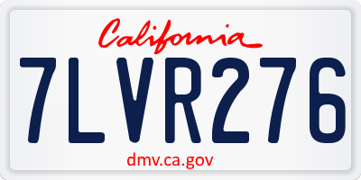 CA license plate 7LVR276