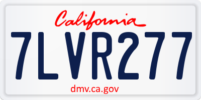 CA license plate 7LVR277