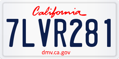 CA license plate 7LVR281