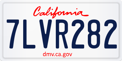 CA license plate 7LVR282