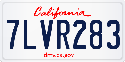 CA license plate 7LVR283