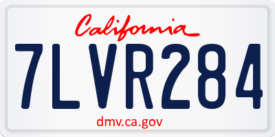 CA license plate 7LVR284