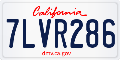 CA license plate 7LVR286