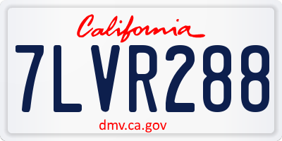 CA license plate 7LVR288