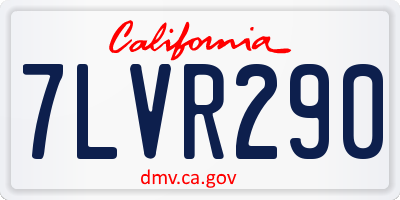 CA license plate 7LVR290