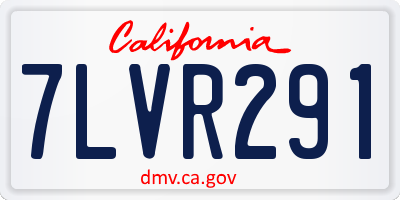 CA license plate 7LVR291