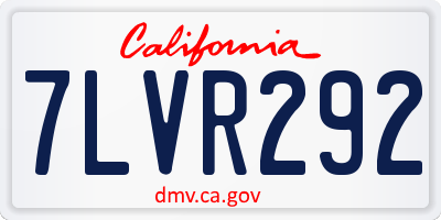 CA license plate 7LVR292