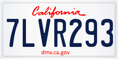 CA license plate 7LVR293