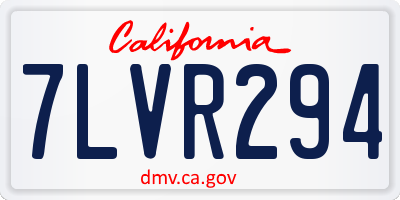 CA license plate 7LVR294