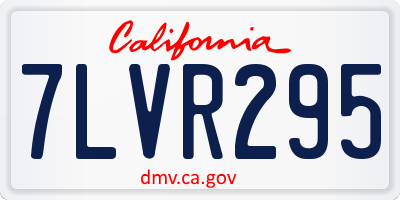 CA license plate 7LVR295