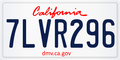 CA license plate 7LVR296