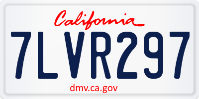 CA license plate 7LVR297