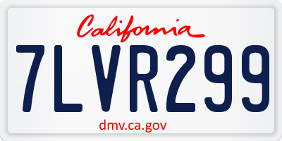 CA license plate 7LVR299