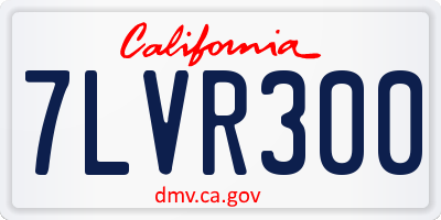 CA license plate 7LVR300
