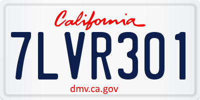 CA license plate 7LVR301