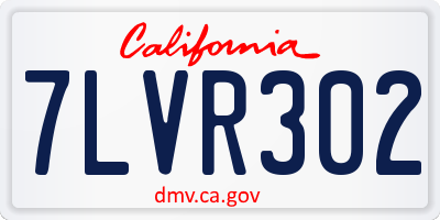 CA license plate 7LVR302