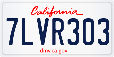 CA license plate 7LVR303