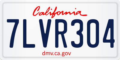 CA license plate 7LVR304