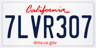 CA license plate 7LVR307