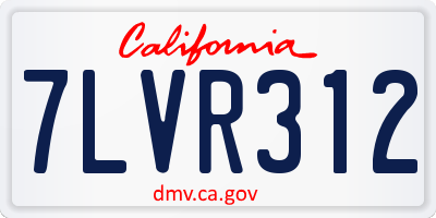 CA license plate 7LVR312