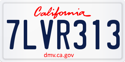 CA license plate 7LVR313
