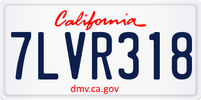 CA license plate 7LVR318