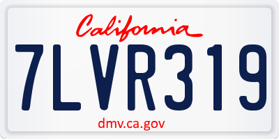 CA license plate 7LVR319