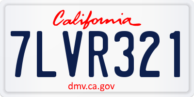 CA license plate 7LVR321