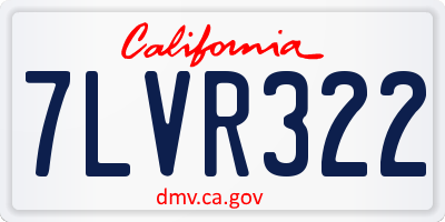CA license plate 7LVR322