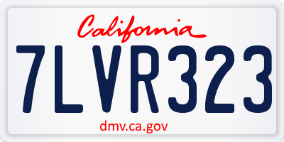CA license plate 7LVR323
