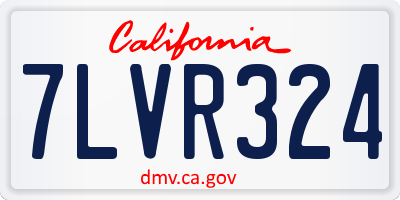 CA license plate 7LVR324
