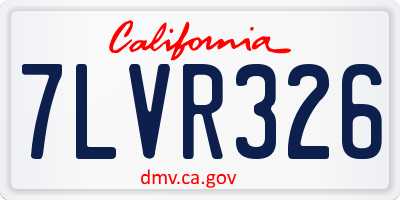 CA license plate 7LVR326