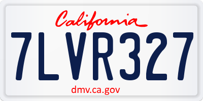 CA license plate 7LVR327