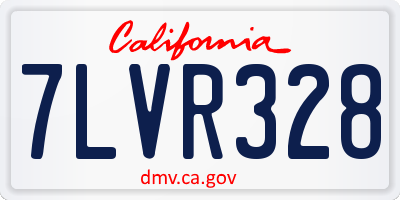 CA license plate 7LVR328